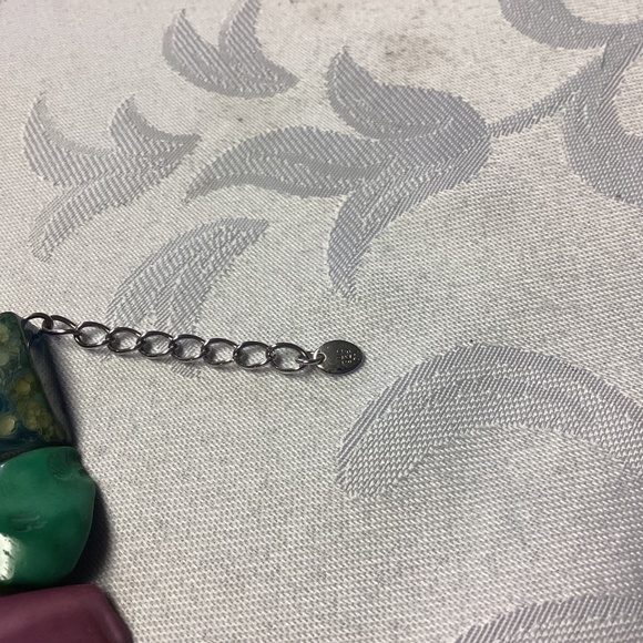 IRIS a& LILY AGATE STONE NECKLACE STERLING. NEW. MULTICOLORED - Picture 13 of 14